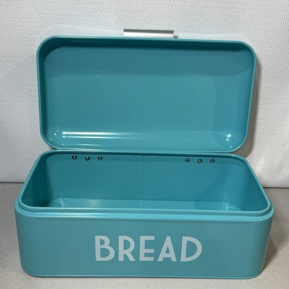Vintage Metal Bread Box for Kitchen Counter, Bread Bin Storage Container   Green